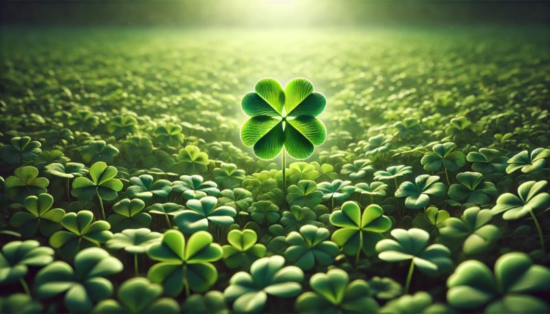 中央に四つ葉の絵